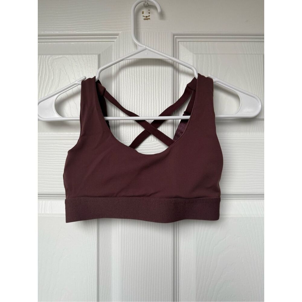 Mono b Sports Bra Padded Small Women's Brown Pink Adjustable